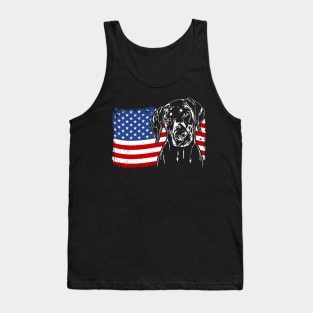 Proud Doberman American Flag patriotic dog Tank Top